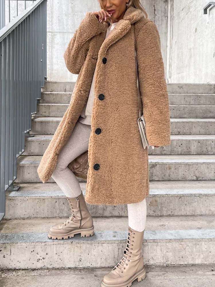 Jennifer Teddy Coat | Warme lange teddy jas is de top trend in 2023-Boetiek Moda