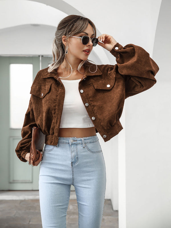 Jessica Corduroy Jacket | Trendy jasje met korte mouwen is een must-have voor dit voorjaar-Boetiek Moda