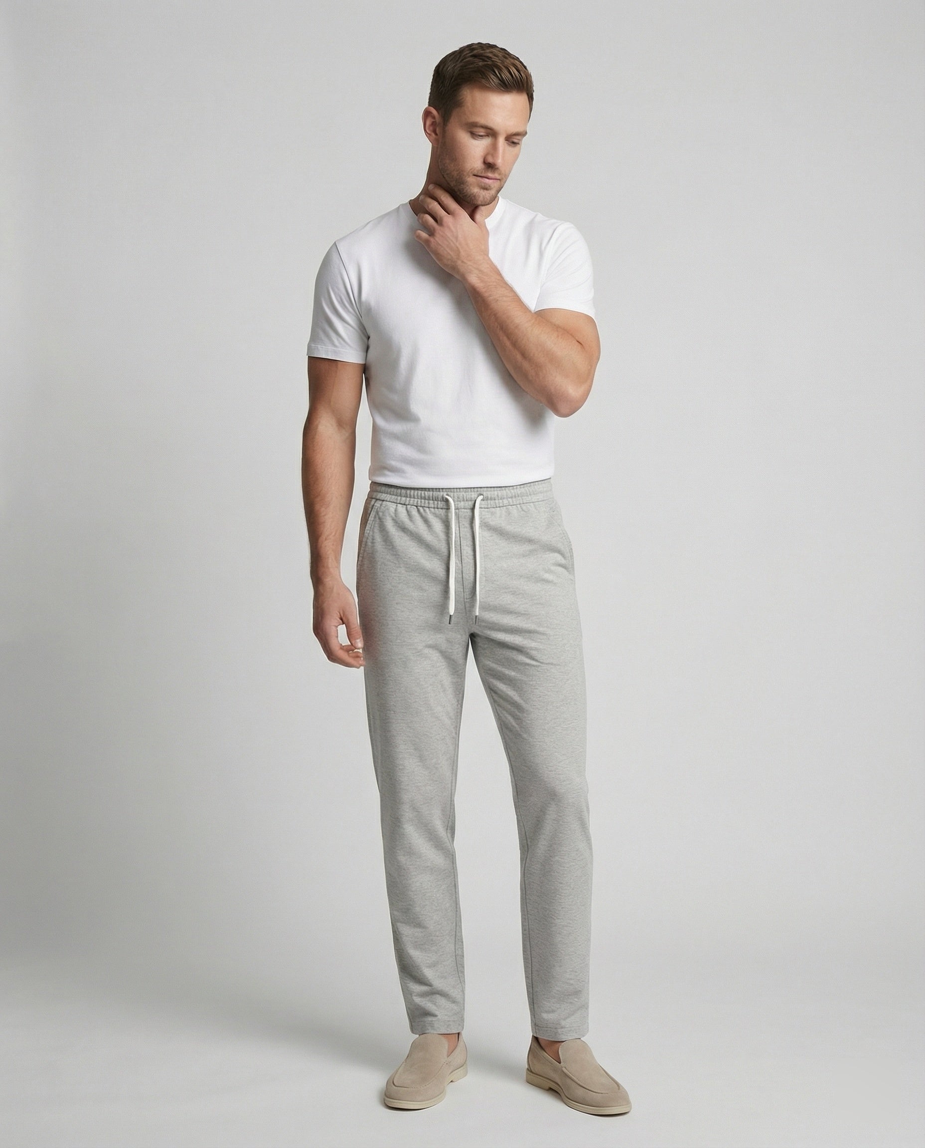 Joggingbroek met rechte pijpen - Trekkoord - Slim fit - Joggingbroek - Herenbroek-Boetiek Moda