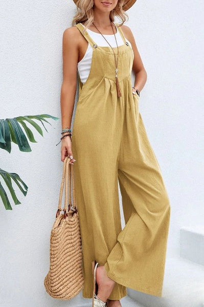 Jumpsuit met wijde pijpen | Mouwloos | Losjes | Overalls | Jumpsuit voor Vrouwen-Boetiek Moda