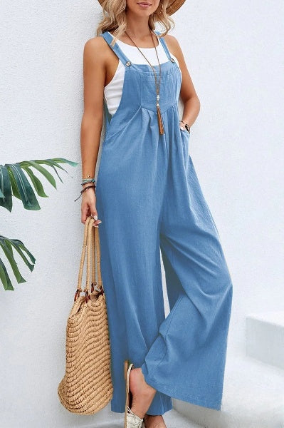 Jumpsuit met wijde pijpen | Mouwloos | Losjes | Overalls | Jumpsuit voor Vrouwen-Boetiek Moda