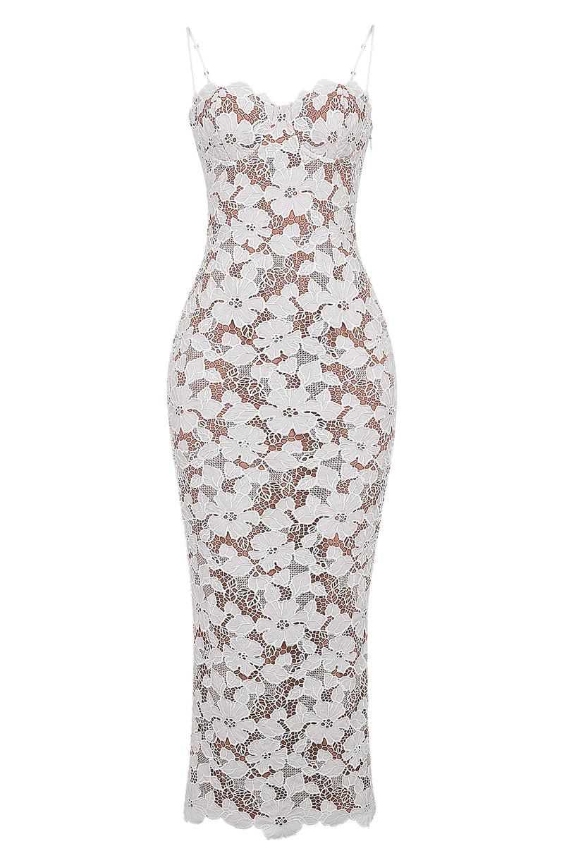 Kanten Jurk - Mouwloze Witte Maxi Bodycon Corset Jurk-Boetiek Moda