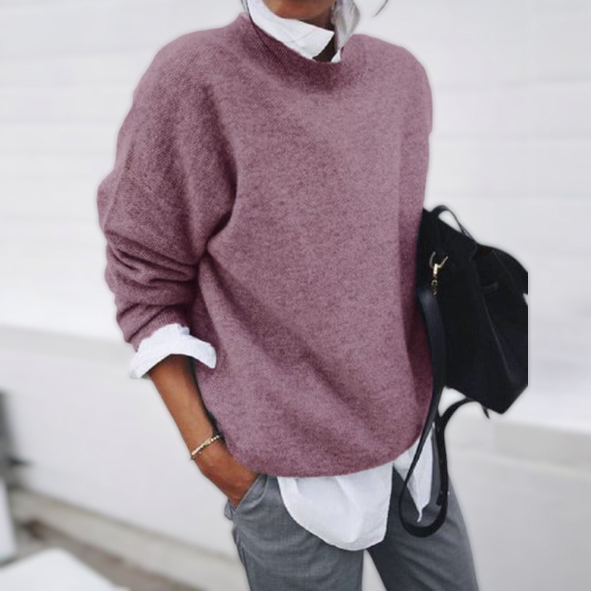 Kasjmier Trui | Ronde Hals | Oversized | Trui | Knitwear Dames-Boetiek Moda