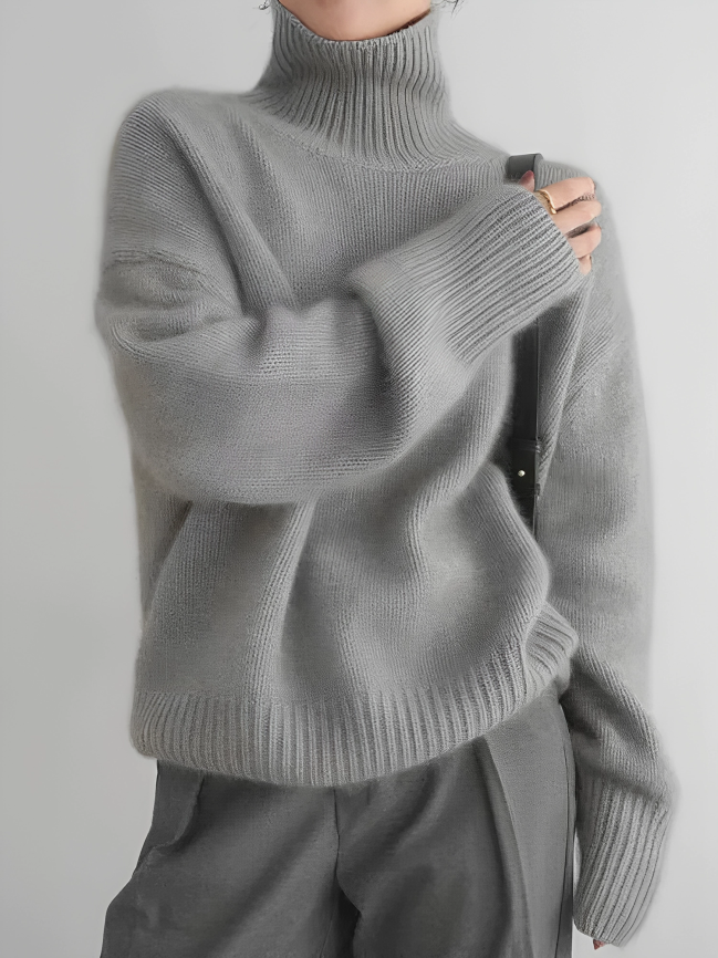Kasjmiertrui - coltrui - oversized - gebreide trui - damesknitwear-Boetiek Moda