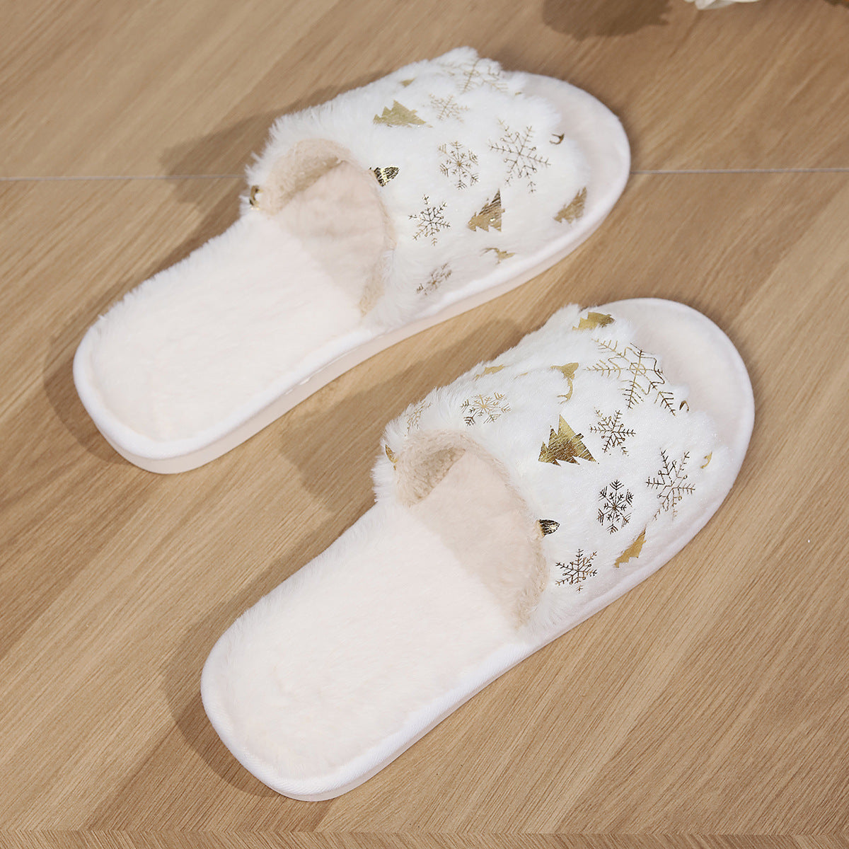 Kerst Slippers - Slip-On - Bont - Winter Slippers - Huisslippers-Boetiek Moda