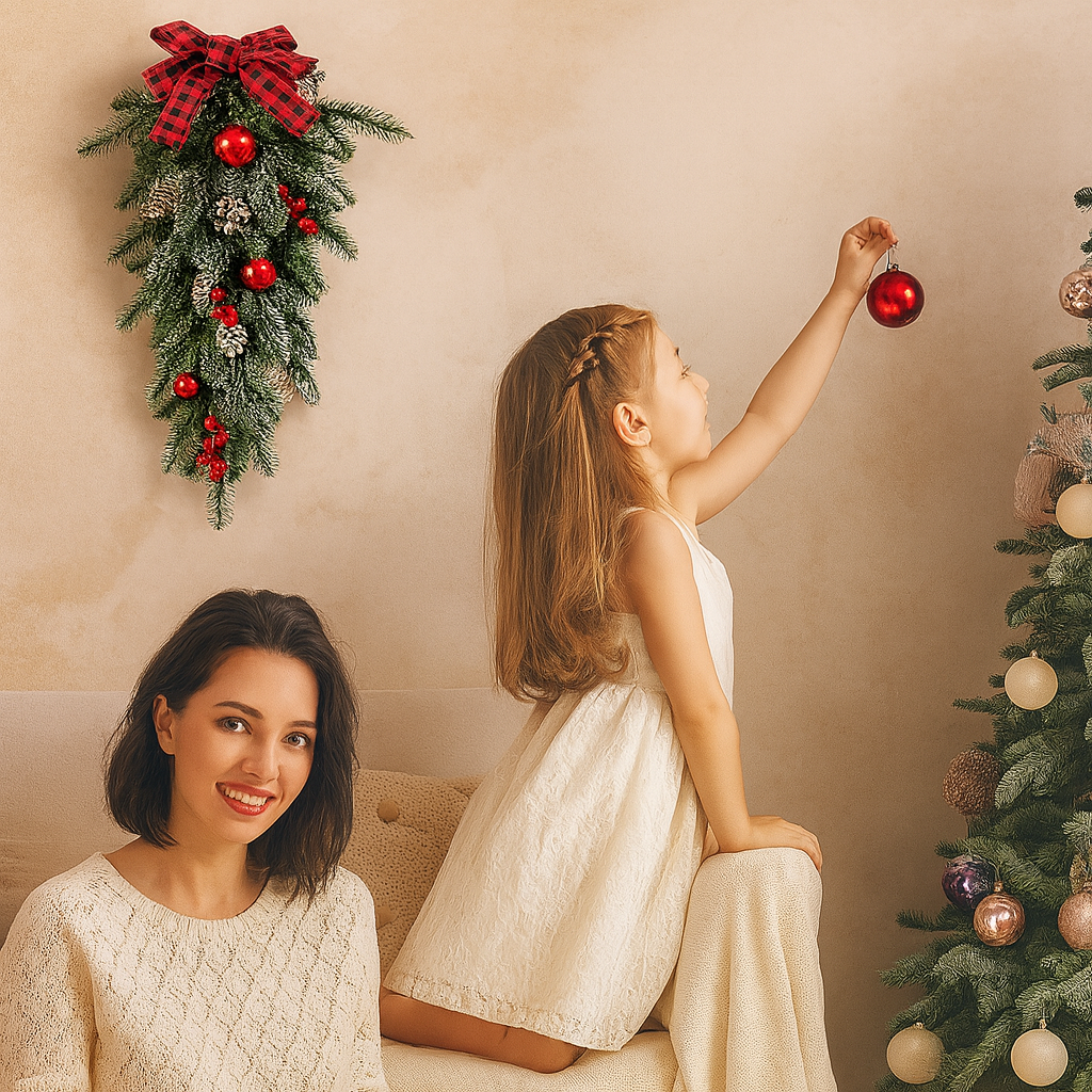 Kerst Swag Krans - Kerst Muur Deur Teardrop Swag Decoratie-Boetiek Moda