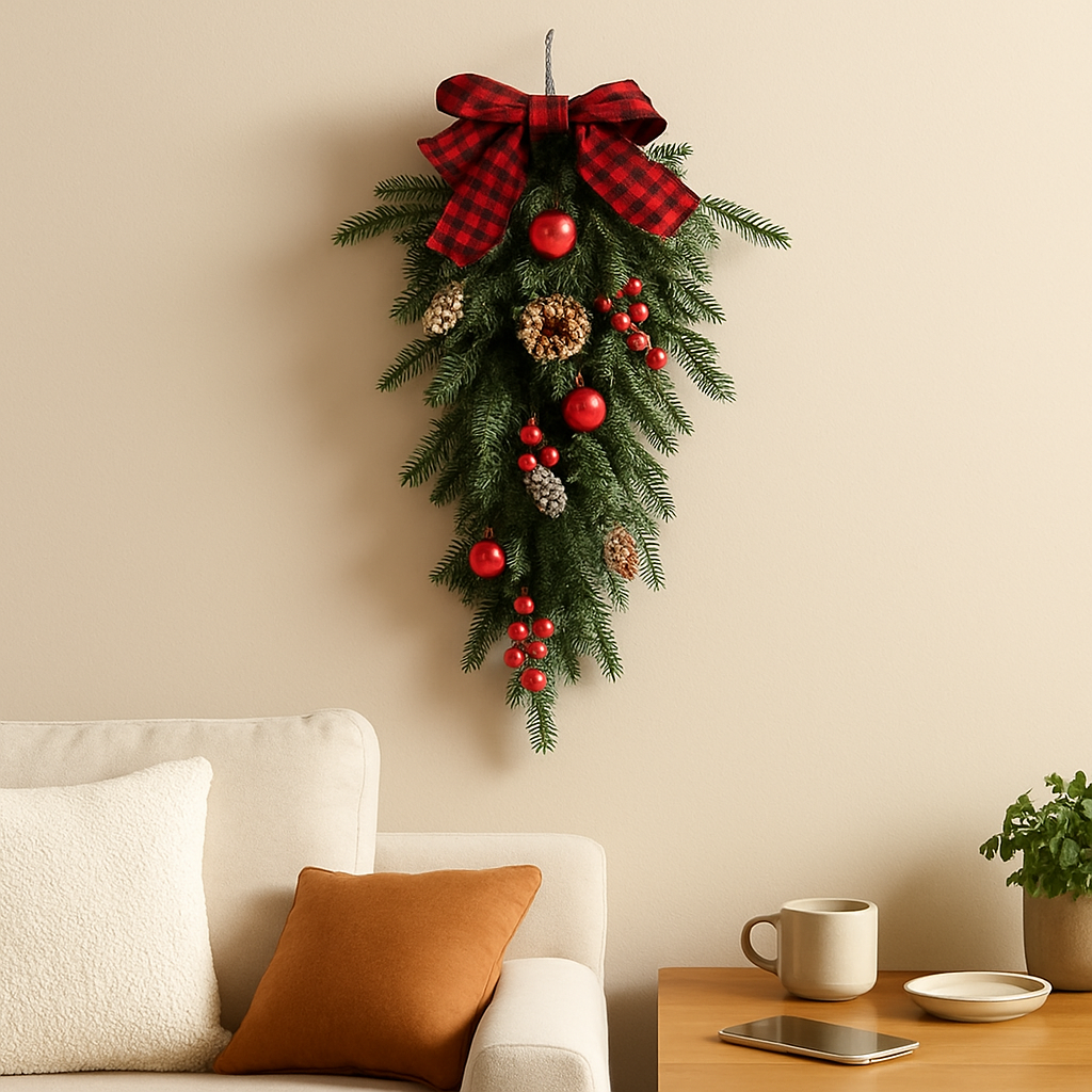 Kerst Swag Krans - Kerst Muur Deur Teardrop Swag Decoratie-Boetiek Moda