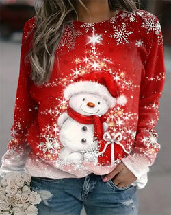 Kerst Sweatshirt | Loose Fit | Bedrukt | Kerst Trui | Winterkleding voor vrouwen-Boetiek Moda