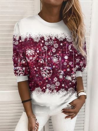 Kerst Sweatshirt | Sparkly | Lange Mouw | Kerst Trui | Dameskleding-Boetiek Moda