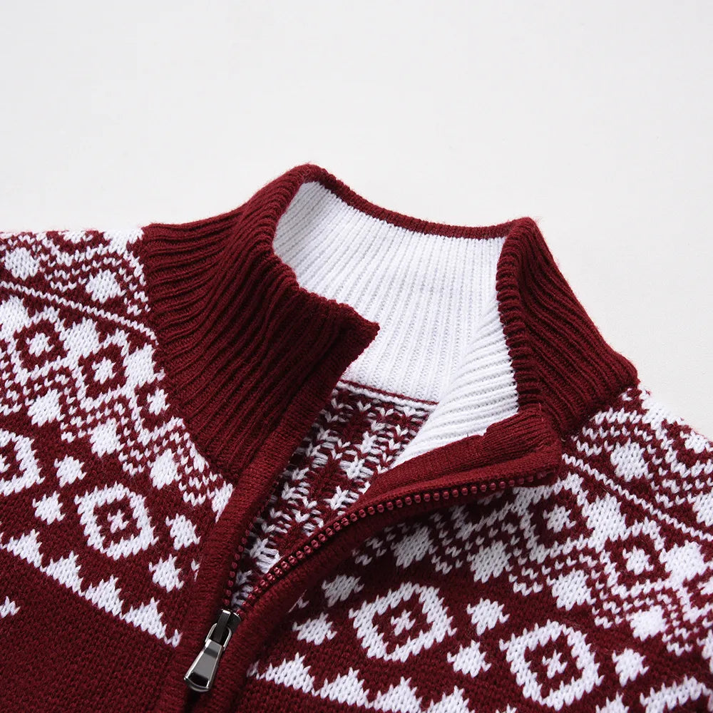 Kerst Vest | Opstaande Kraag | Regular Fit | Gebreid Vest | Kerst Trui-Boetiek Moda