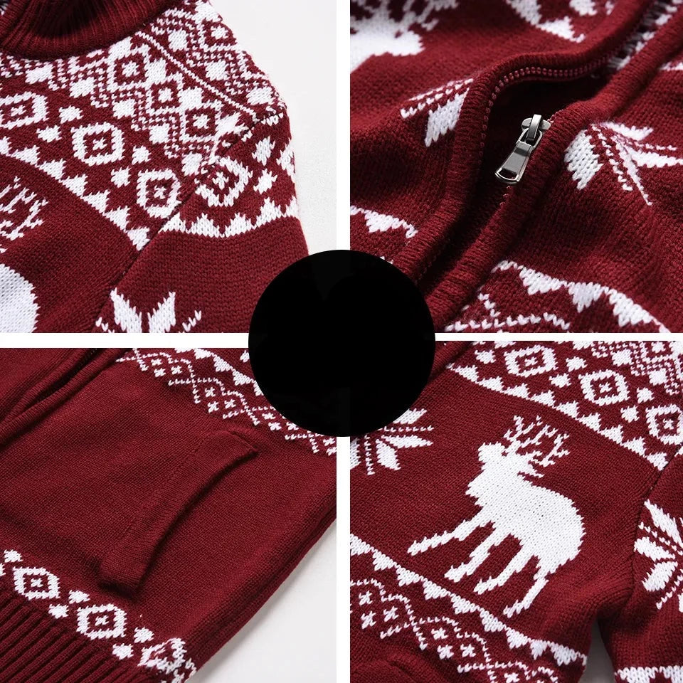 Kerst Vest | Opstaande Kraag | Regular Fit | Gebreid Vest | Kerst Trui-Boetiek Moda