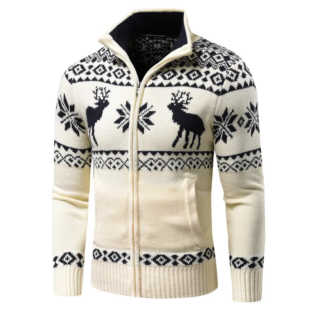 Kerst Vest | Opstaande Kraag | Regular Fit | Gebreid Vest | Kerst Trui-Boetiek Moda