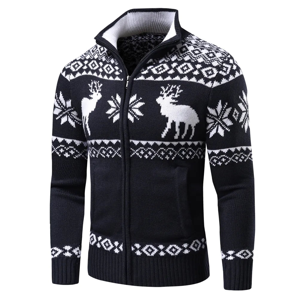 Kerst Vest | Opstaande Kraag | Regular Fit | Gebreid Vest | Kerst Trui-Boetiek Moda