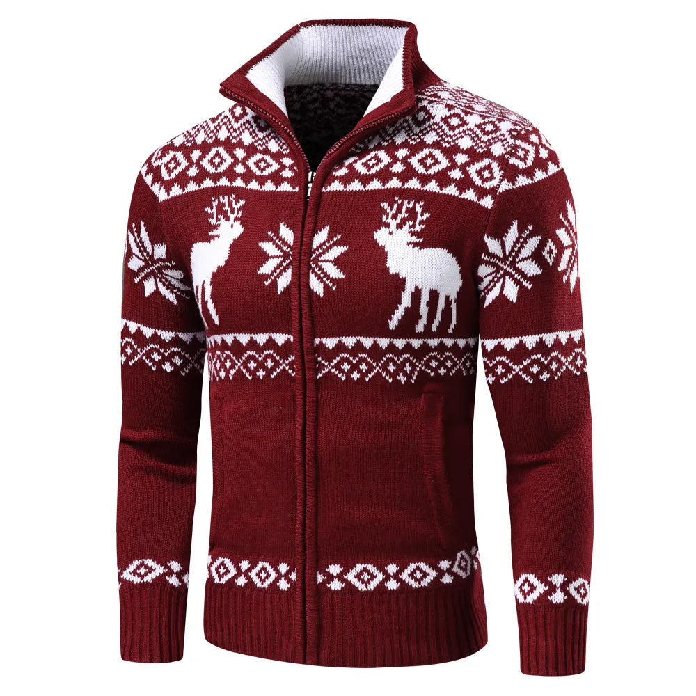 Kerst Vest | Opstaande Kraag | Regular Fit | Gebreid Vest | Kerst Trui-Boetiek Moda
