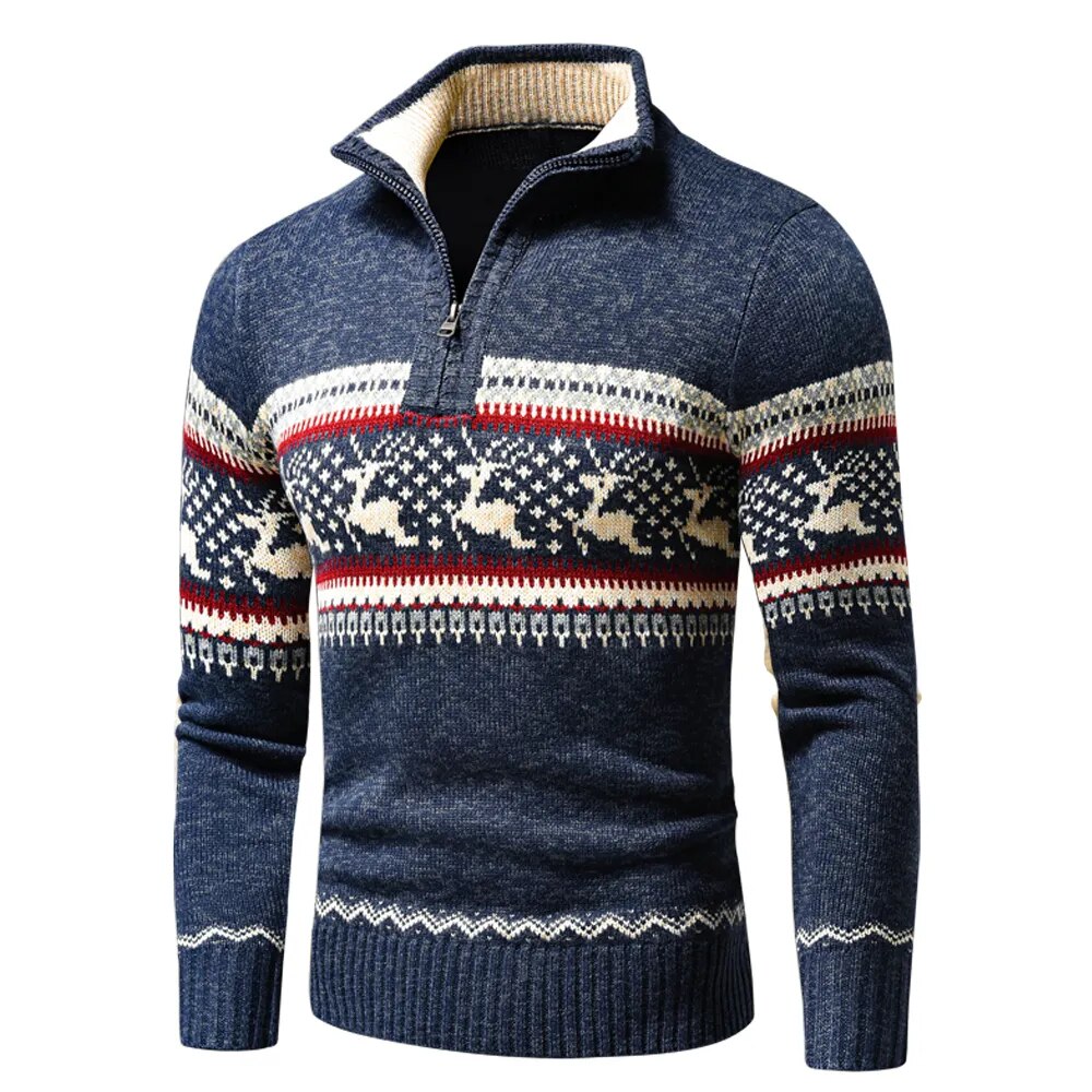 Kerst Vest | Opstaande Kraag | Regular Fit | Gebreid Vest | Kerst Trui-Boetiek Moda