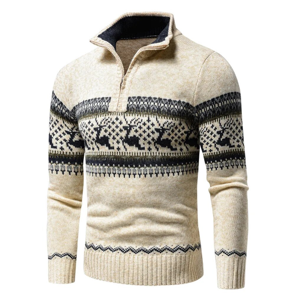 Kerst Vest | Opstaande Kraag | Regular Fit | Gebreid Vest | Kerst Trui-Boetiek Moda