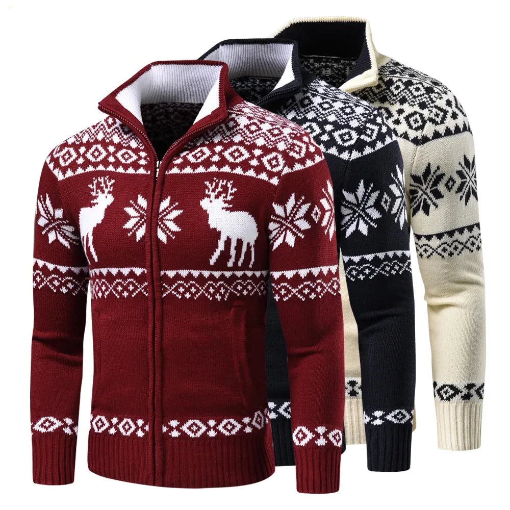 Kerst Vest | Opstaande Kraag | Regular Fit | Gebreid Vest | Kerst Trui-Boetiek Moda