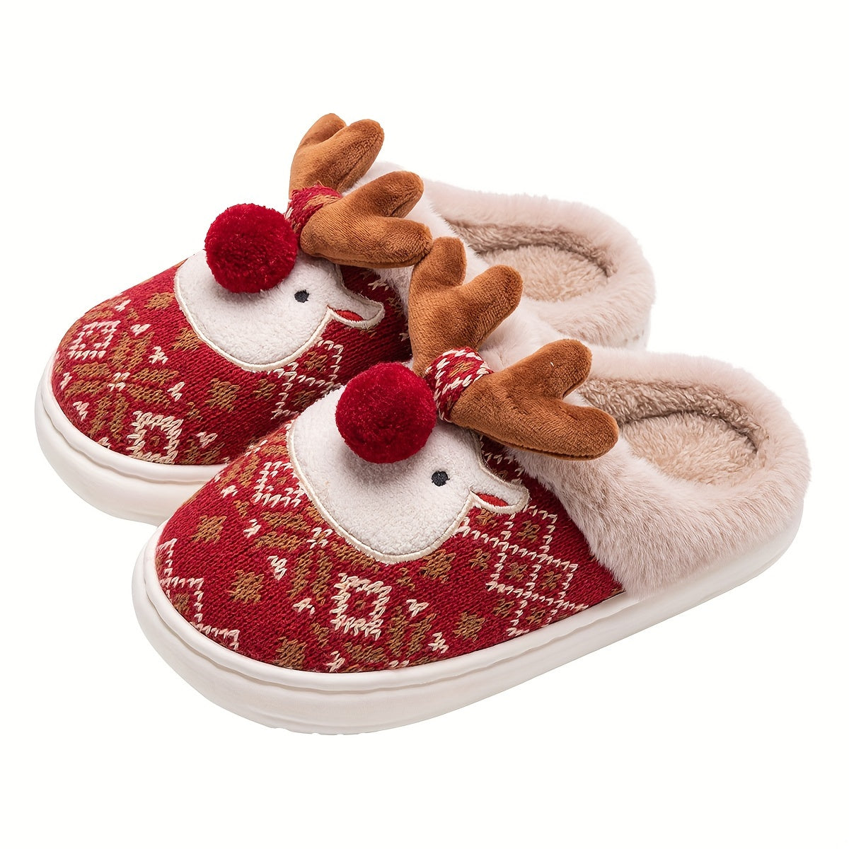 Kerstpantoffels - Rendier - Binnen - Huisslippers - Huisschoenen voor dames-Boetiek Moda
