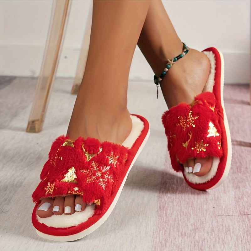 Kerstslippers | Warm | Binnen | Winterslippers | Huisschoenen voor dames-Boetiek Moda