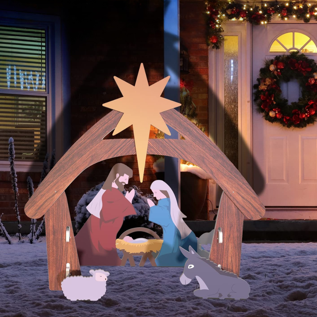 Kerststal - Buiten - Heilige Familie - Kerststal - Kerstversiering-Boetiek Moda