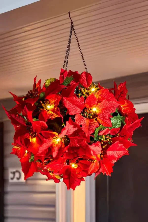 Kersttafellamp - LED - Kerstbloem - Kunstmatige kerstbloemen - Kerstversiering-Boetiek Moda