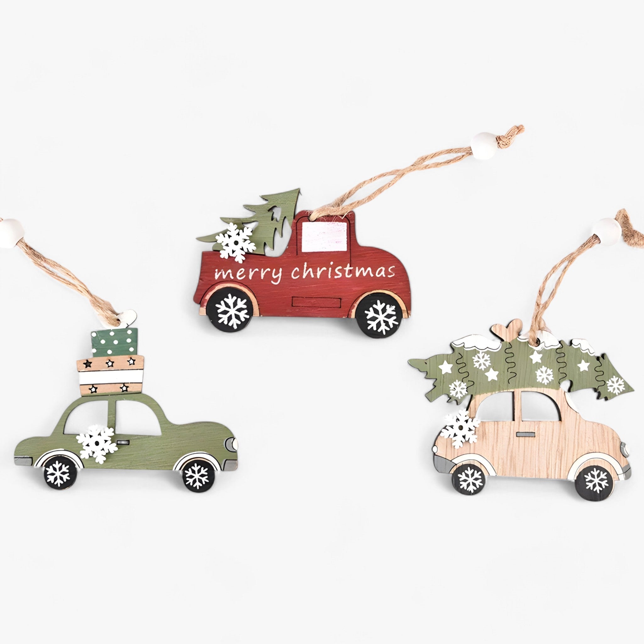 Kersttreinversiering | Houten | Klein | Treinkerstversieringen | Kerstversiering-Boetiek Moda