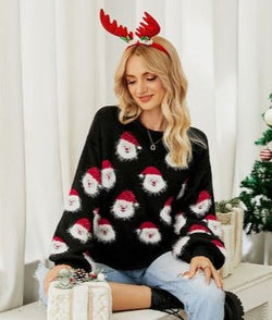 Kersttrui | Kerstman | Gebreid | Grappige Kersttrui | Winterkleding voor Vrouwen-Boetiek Moda