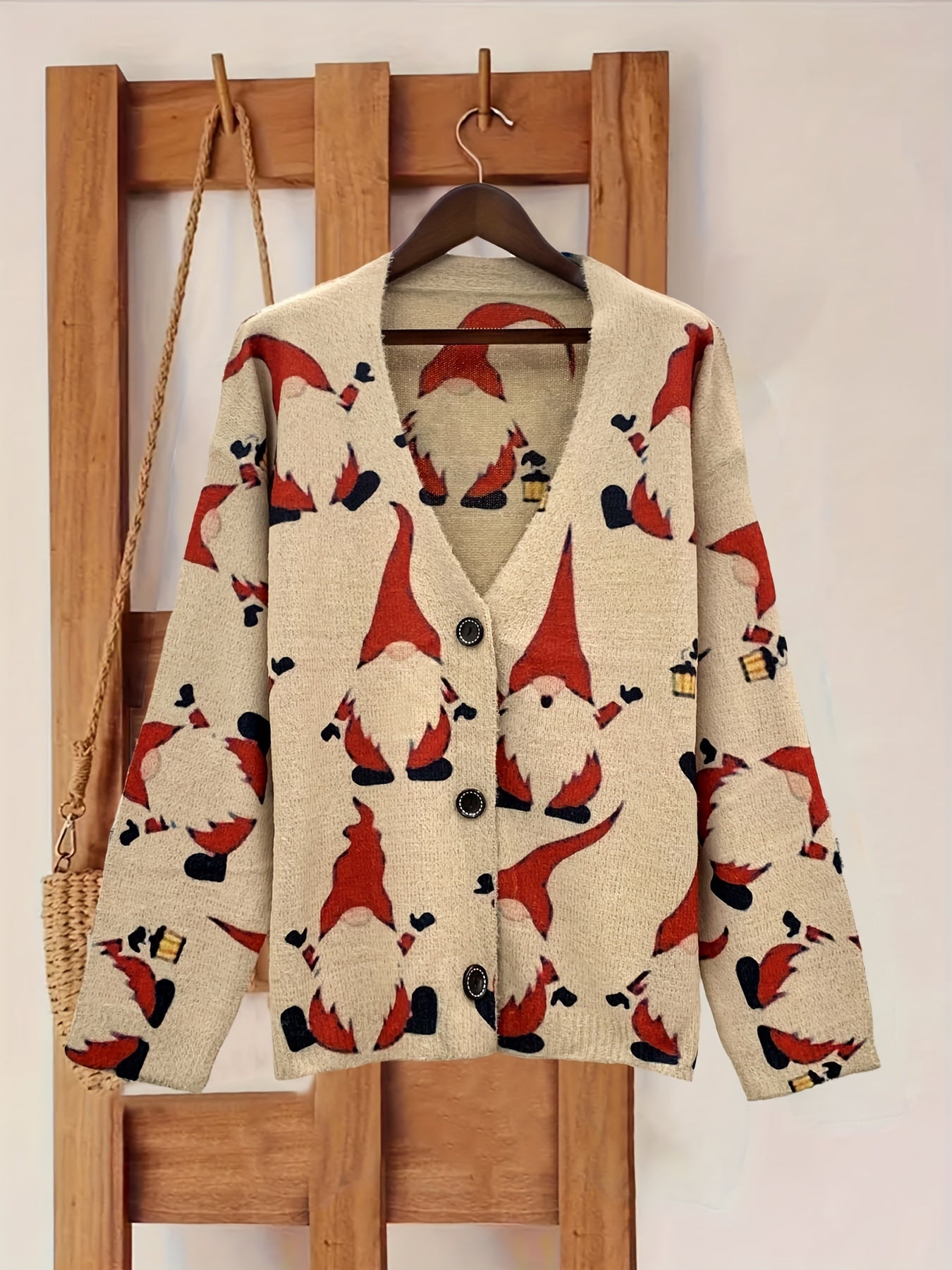 Kerstvest | Kerstmanprint | Kerstmis | Wintervest | Damesbreigoed-Boetiek Moda