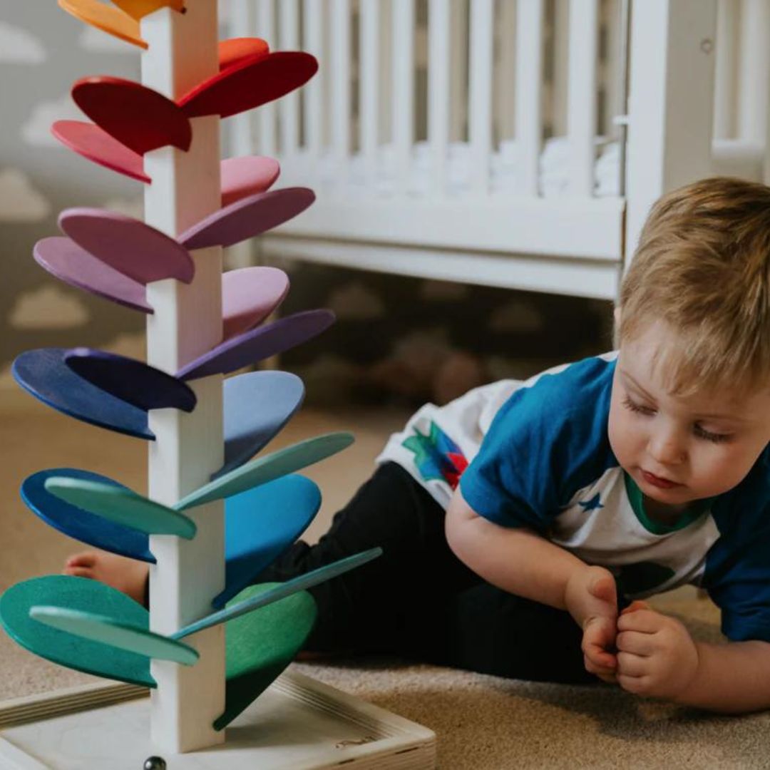 Knikkerbaan - Kleurrijk - Toren - Houten speelgoed - Kinderspeelgoed-Boetiek Moda