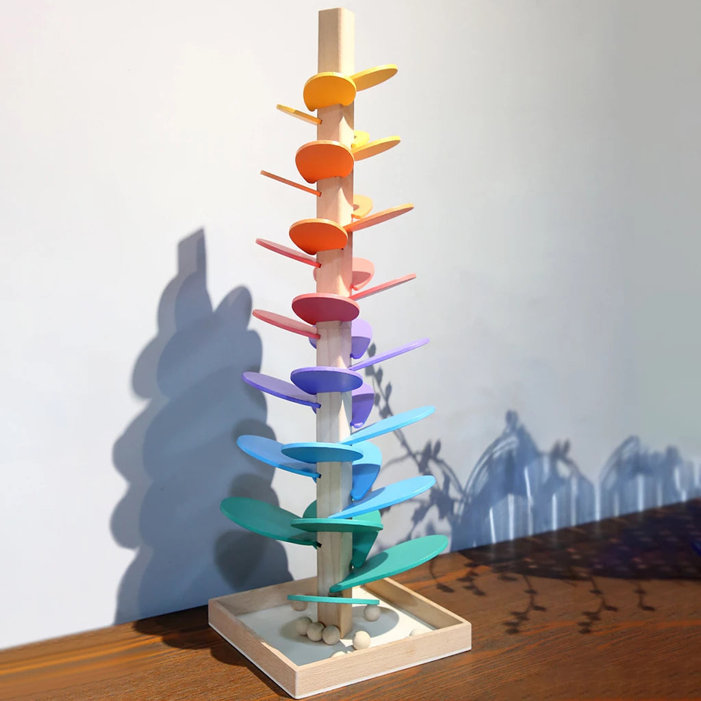Knikkerbaan - Kleurrijk - Toren - Houten speelgoed - Kinderspeelgoed-Boetiek Moda