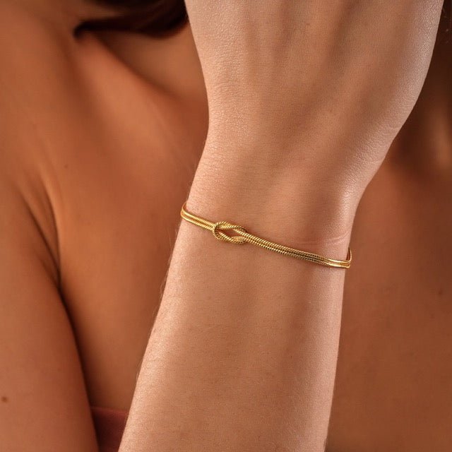 Knooparmband - Goud - Zilver - Minimalistische armband - Armbanden voor vrouwen-Boetiek Moda