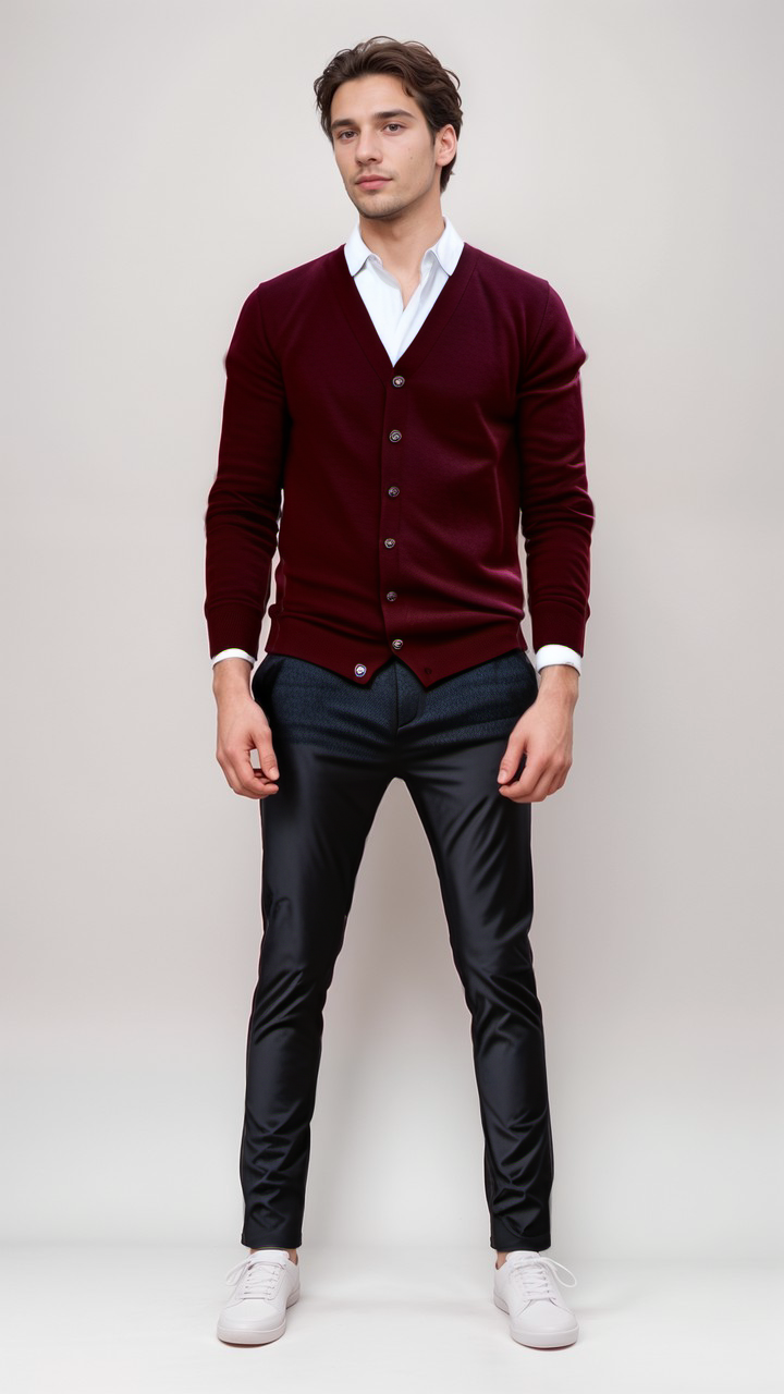 Knoopsvest | Fijn gebreid | V-hals | Gebreid vest | Herenbreigoed-Boetiek Moda