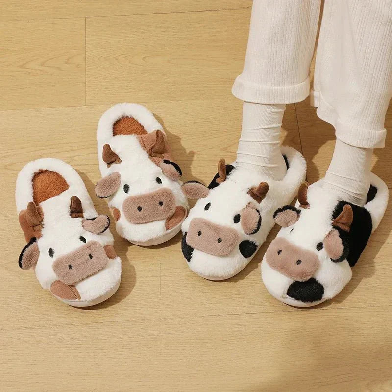 Koeienpantoffels - Warm - Binnen - Dierenpantoffels - Huisslippers-Boetiek Moda