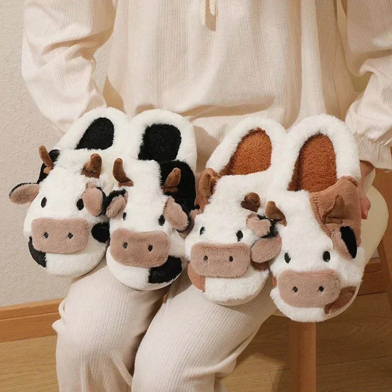 Koeienpantoffels - Warm - Binnen - Dierenpantoffels - Huisslippers-Boetiek Moda