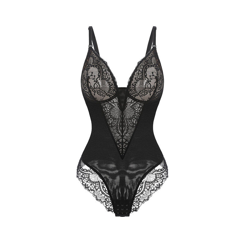 Korset Bodysuit - Verstelbare Bandjes - V-Hals - Kanten Bodysuit - Shapewear-Boetiek Moda