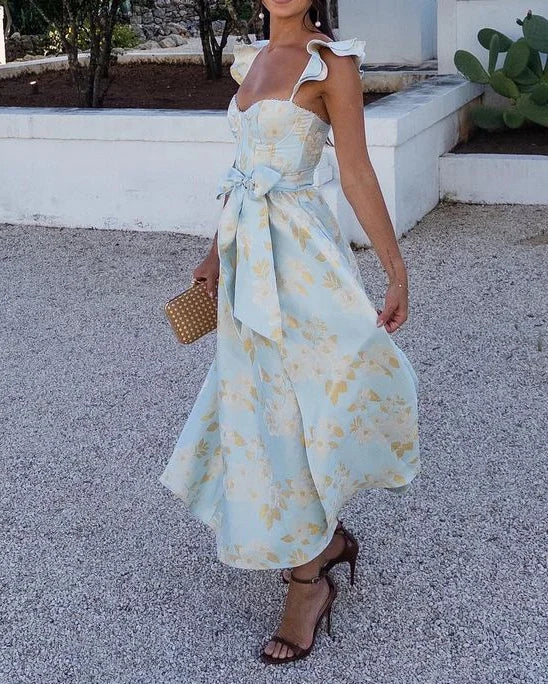 Korsetjurk | Elegant | Vlindermouw | Midi-jurk | Zomerjurk-Boetiek Moda