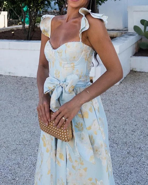 Korsetjurk | Elegant | Vlindermouw | Midi-jurk | Zomerjurk-Boetiek Moda