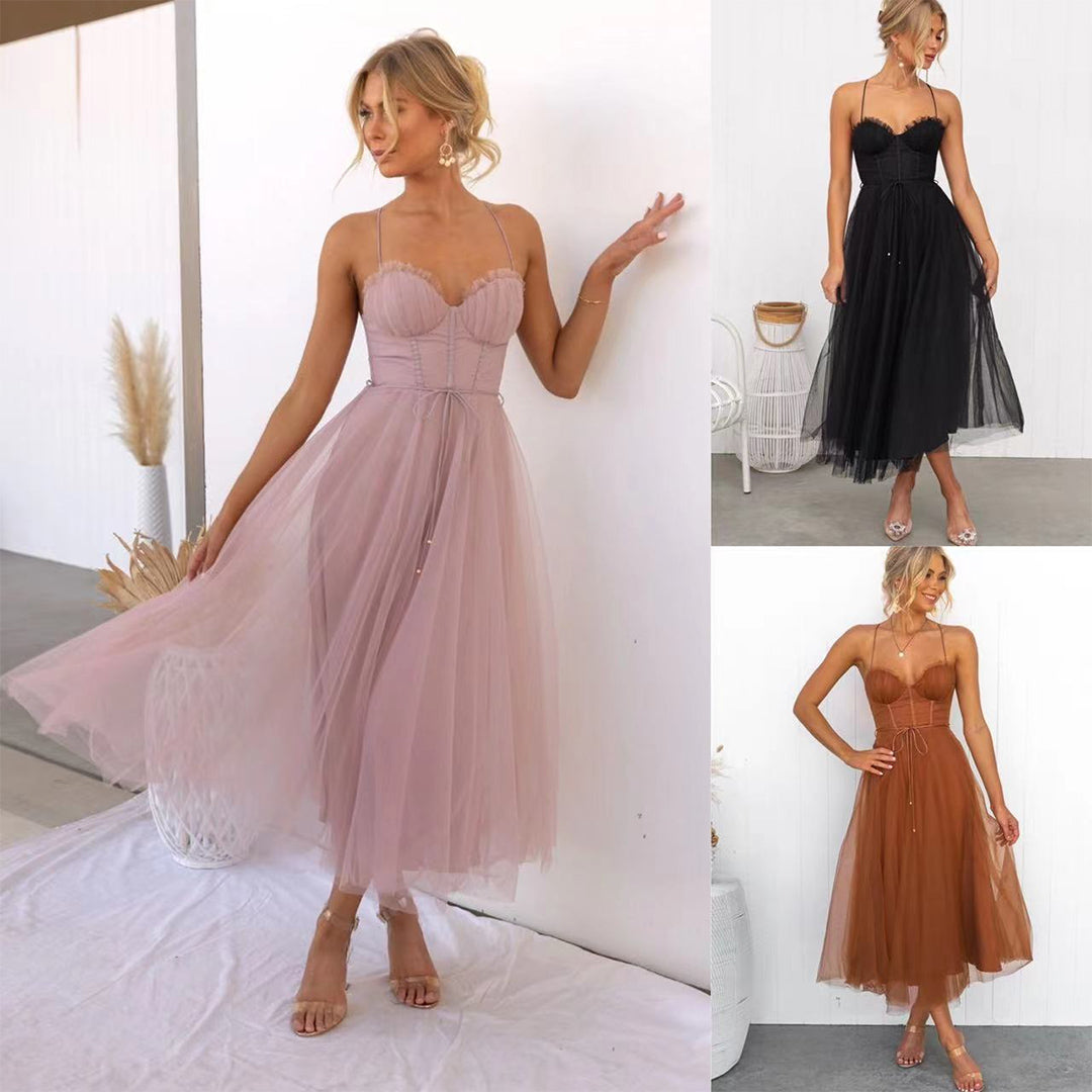Korsetjurk | Mouwloos | Midi | Tule jurk | Cocktailjurk-Boetiek Moda