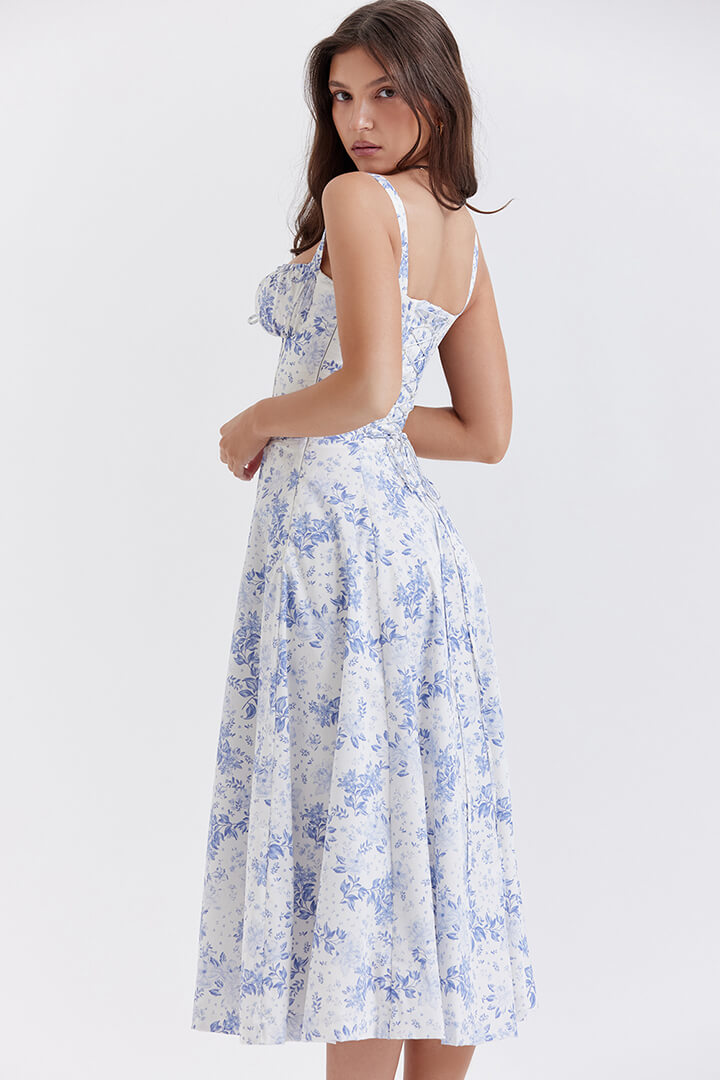Korsetjurk - Mouwloos - Split - Midi-jurk - Zomerjurk-Boetiek Moda