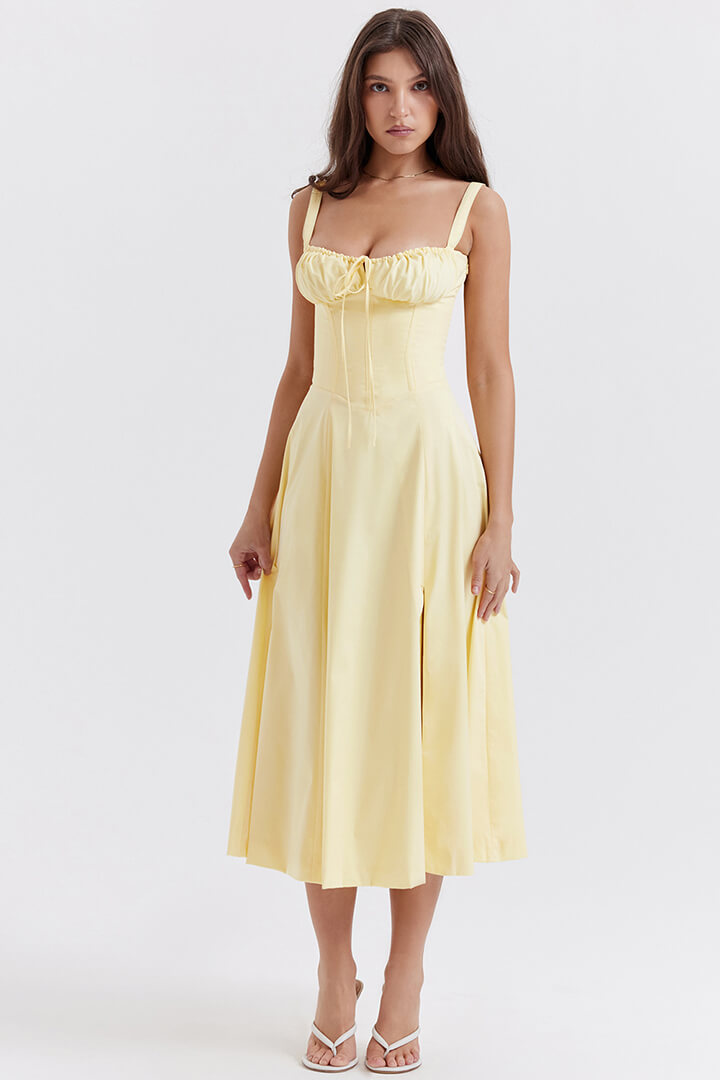 Korsetjurk - Mouwloos - Split - Midi-jurk - Zomerjurk-Boetiek Moda