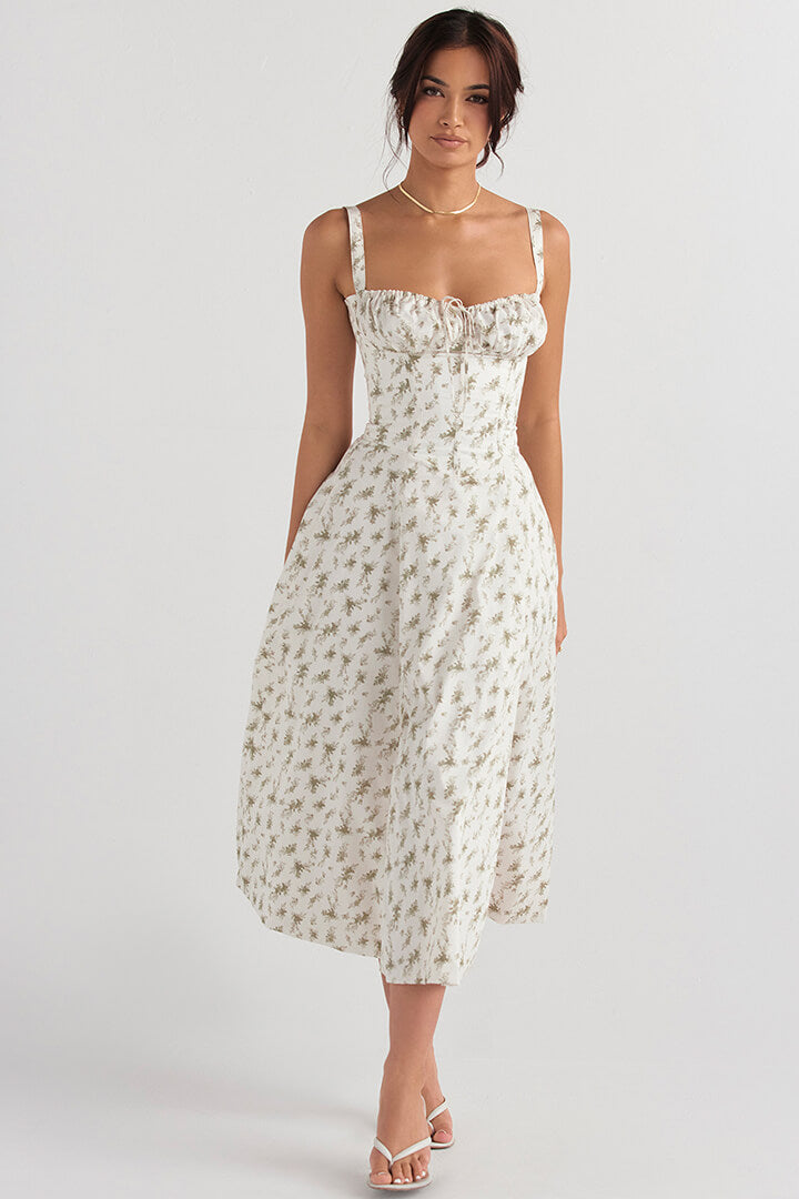 Korsetjurk - Mouwloos - Split - Midi-jurk - Zomerjurk-Boetiek Moda
