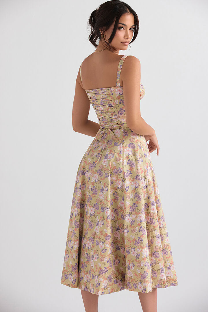 Korsetjurk - Mouwloos - Split - Midi-jurk - Zomerjurk-Boetiek Moda