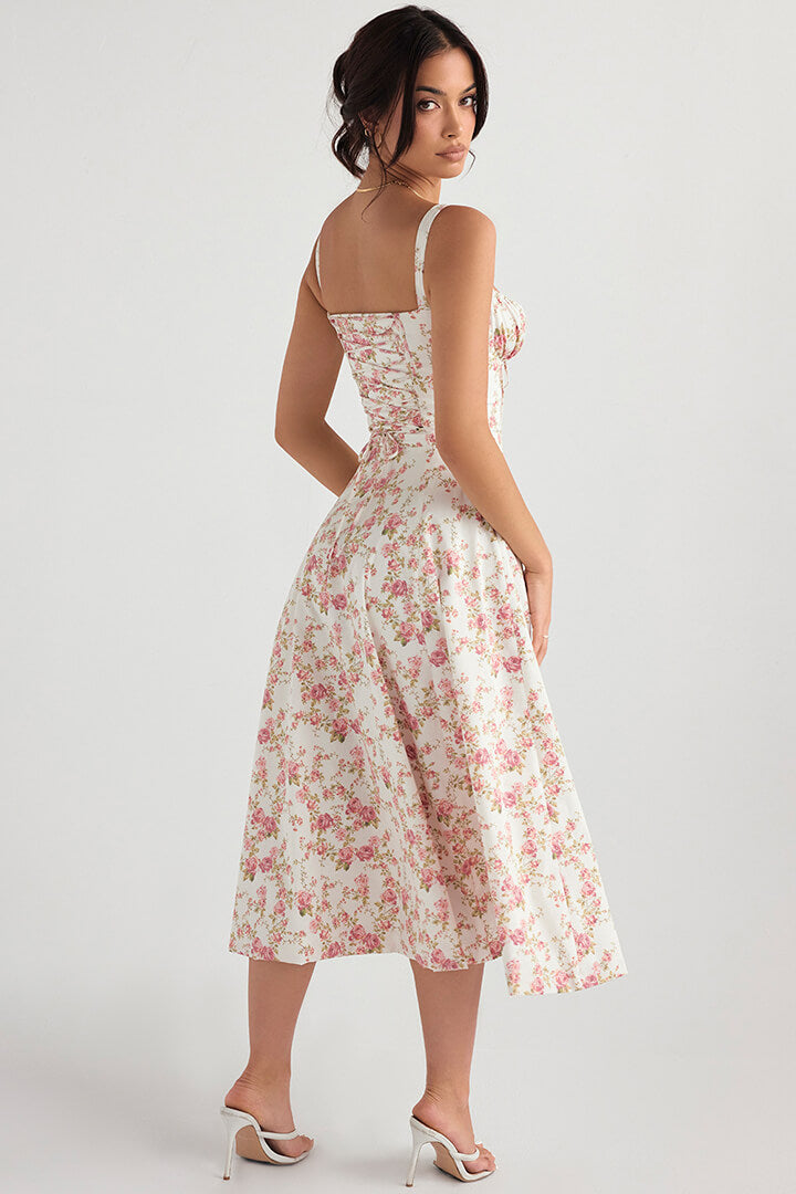Korsetjurk - Mouwloos - Split - Midi-jurk - Zomerjurk-Boetiek Moda