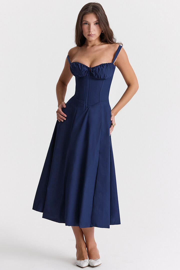 Korsetjurk - Mouwloos - Split - Midi-jurk - Zomerjurk-Boetiek Moda