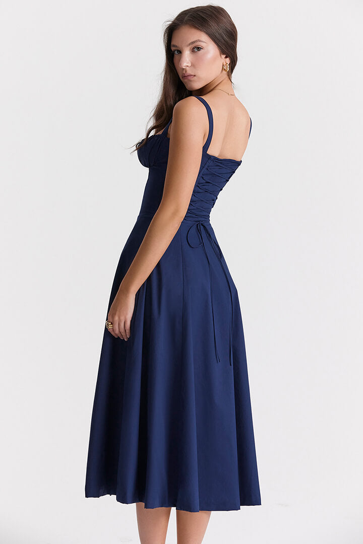 Korsetjurk - Mouwloos - Split - Midi-jurk - Zomerjurk-Boetiek Moda