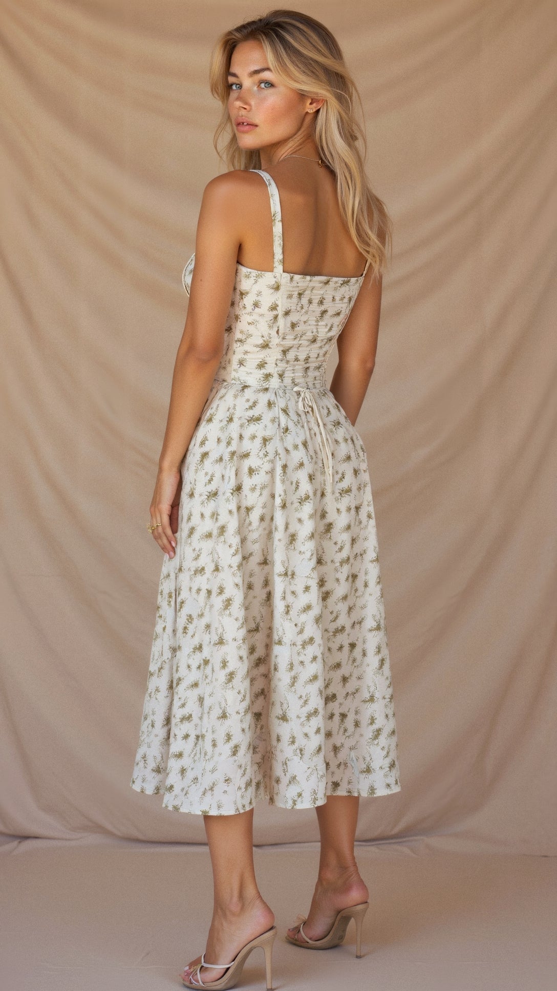 Korsetjurk - Mouwloze Midi Zomerjurk met Split voor dames-Boetiek Moda