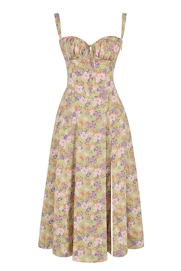 Korsetjurk - Mouwloze Midi Zomerjurk met Split voor dames-Boetiek Moda