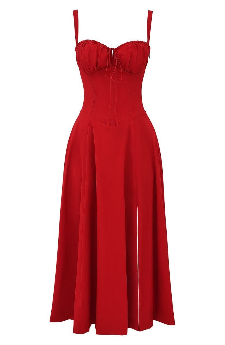 Korsetjurk - Mouwloze Midi Zomerjurk met Split voor dames-Boetiek Moda