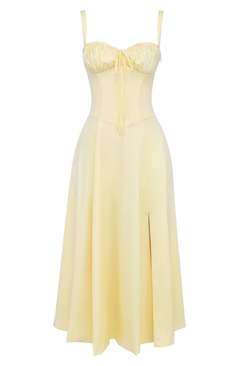 Korsetjurk - Mouwloze Midi Zomerjurk met Split voor dames-Boetiek Moda