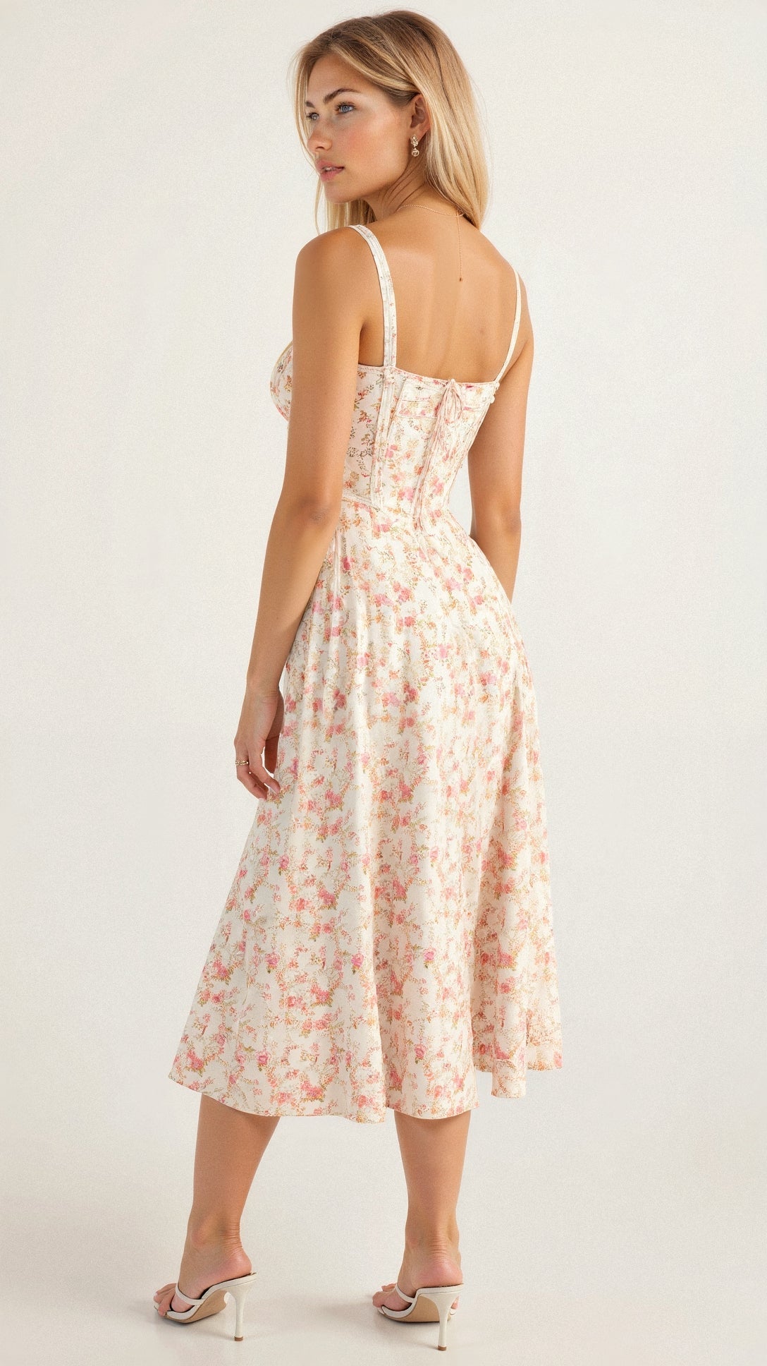 Korsetjurk - Mouwloze Midi Zomerjurk met Split voor dames-Boetiek Moda
